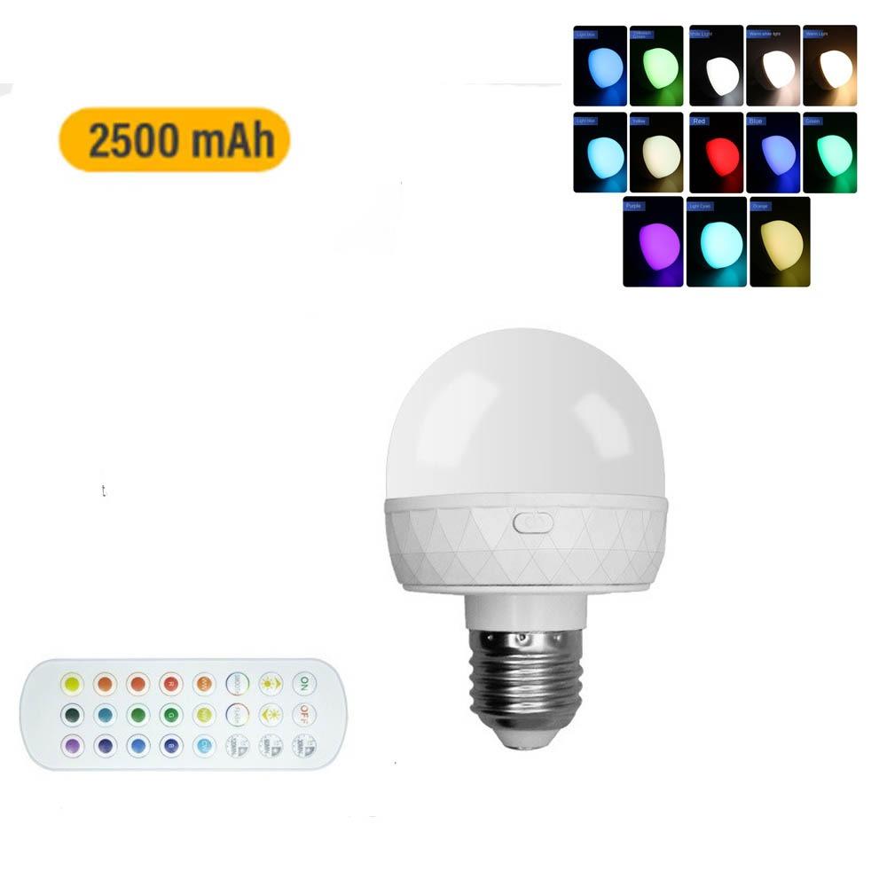 Перезаряжаемая E27 Перезаряжаемая лампочка с пультом дистанционного управления Лампочка для сцены Свадьба 15 Color